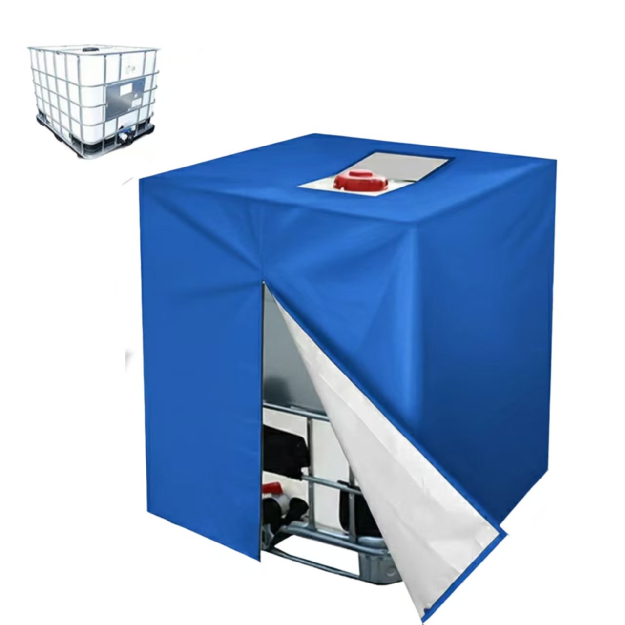 Transfronterizo IBC tonelada cubierta de tanque de agua al aire libre gruesa tela oxford impermeable tanque de almacenamiento de agua protector solar cubierta protector de polvo personalizada