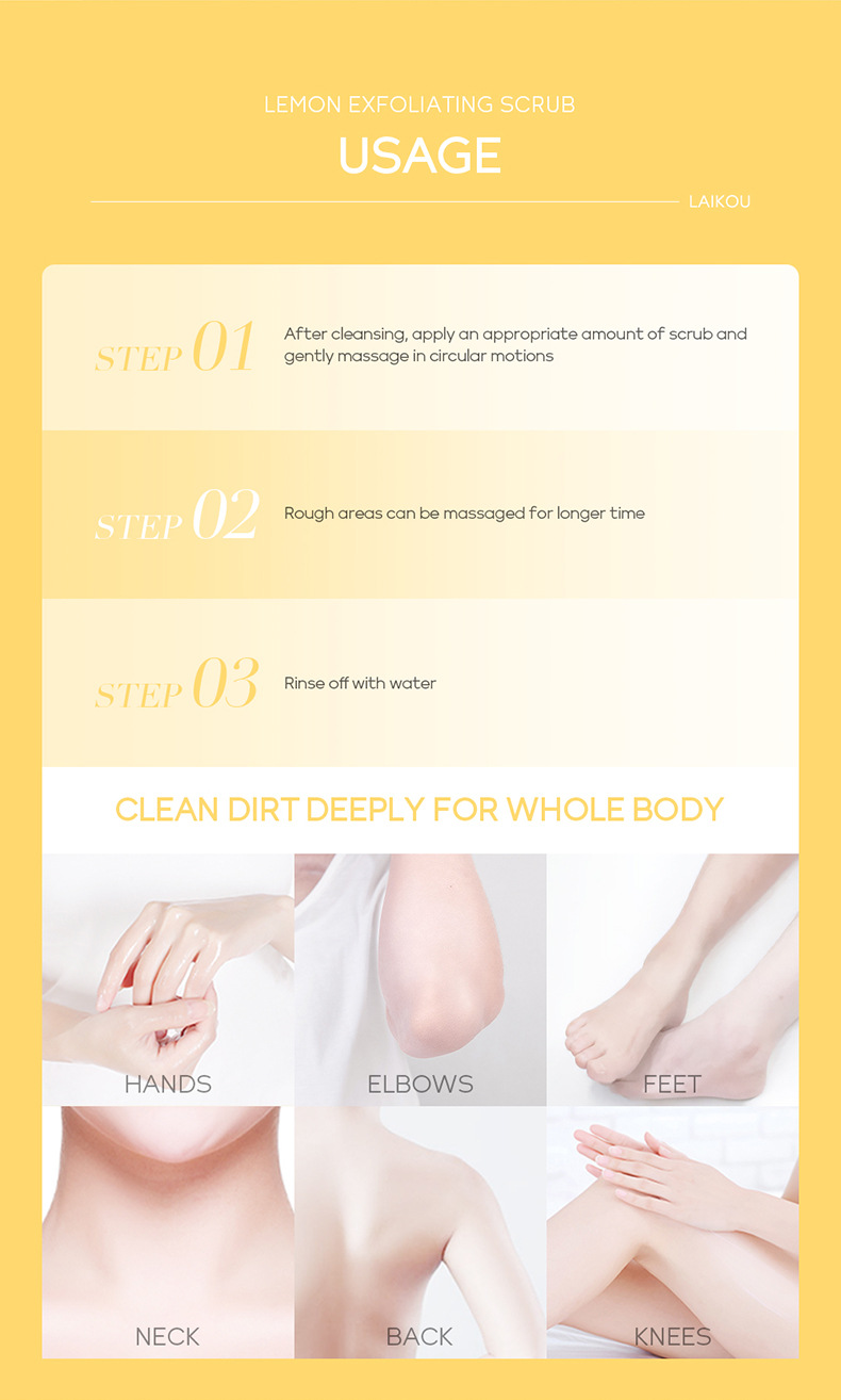 Cross-border Laicome Body Scrub 350g Pore Cleansing and keratin rejuvenation skin care products wholesale manufacturer supply undefined