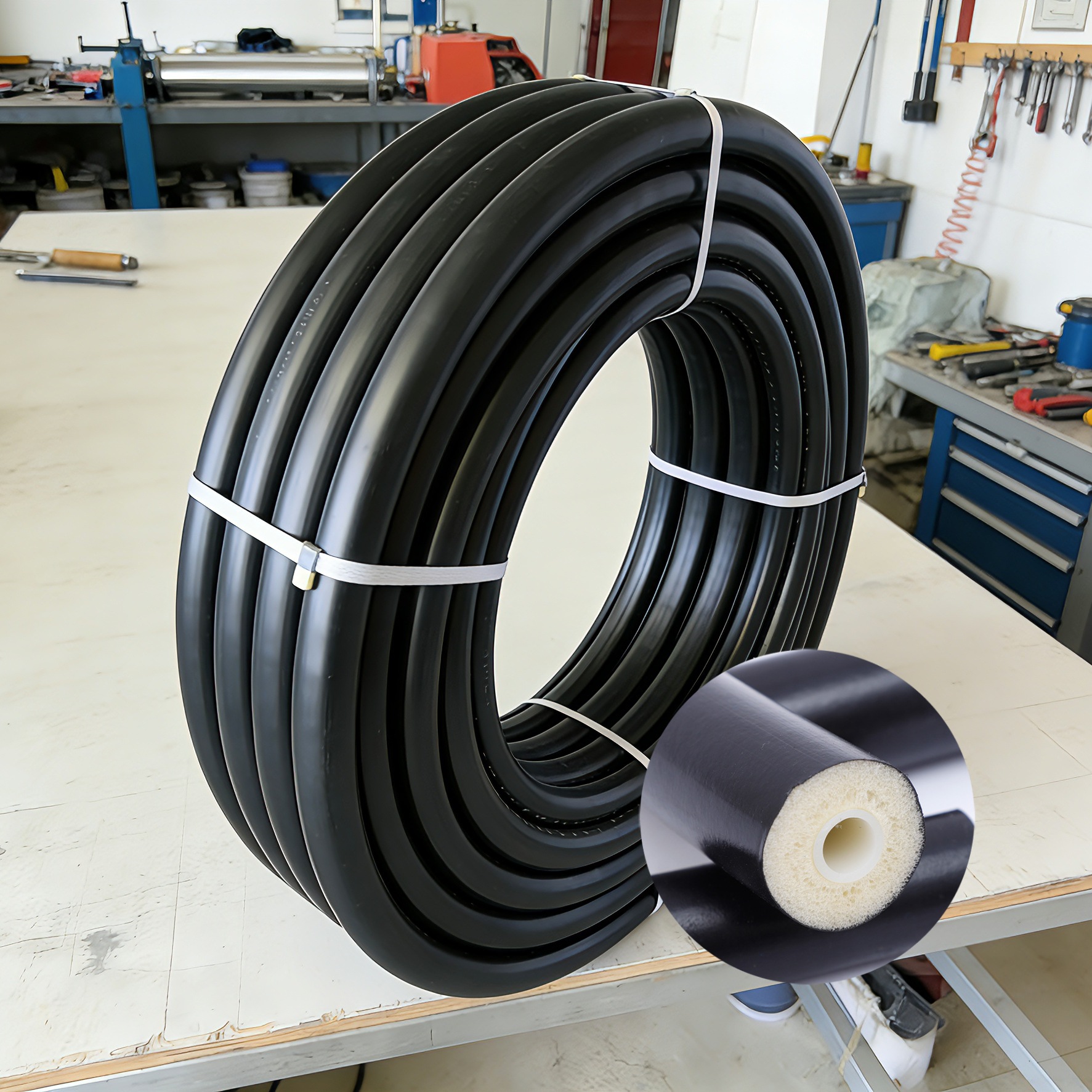 pex太阳能三位一体保温管6mm发泡管4分上下水冷热水管抗冻防晒厂