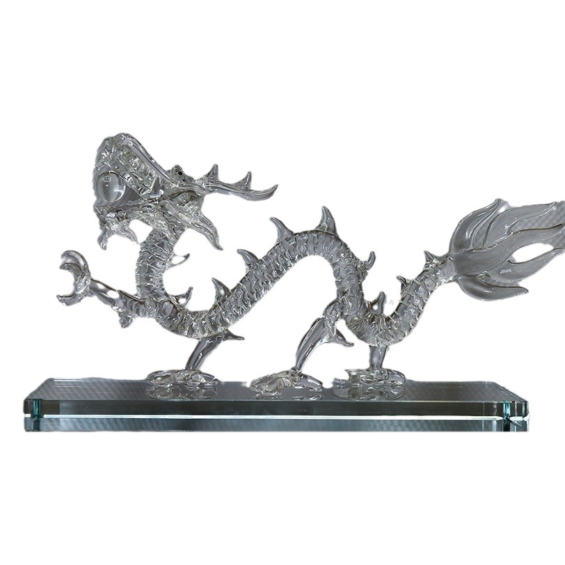 Cristal de cristal artesanía decoración del hogar adornos animales temperamento Tenglong doce Zodiaco regalo cumpleaños