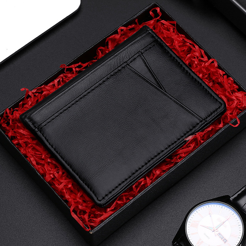 Fábrica al por mayor transfronteriza cera de aceite titular de la tarjeta de piel de vaca multi-Tarjeta RFID titular de la tarjeta de cuero de vaca real titular de la tarjeta de Banco conjunto de certificados