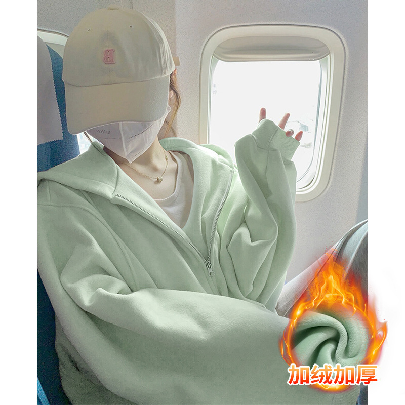 多巴胺卫衣外套女春秋开衫慵懒风拉链休闲上衣2025新爆款运动套装|undefined