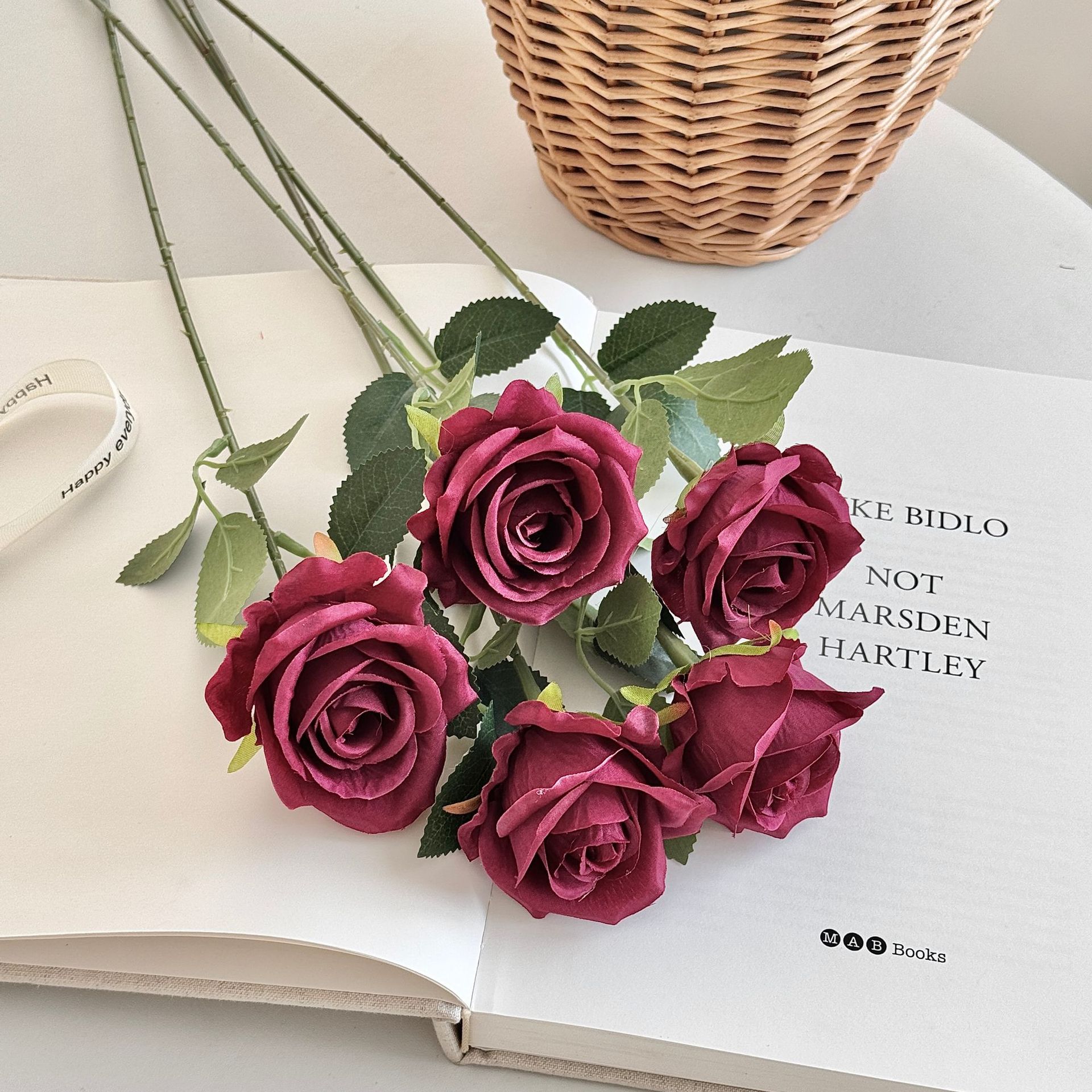 Flor de rosa de simulación individual Día de San Valentín decoración de boda en casa pared de flores flor artificial flor falsa fábrica de flores artificiales al por mayor