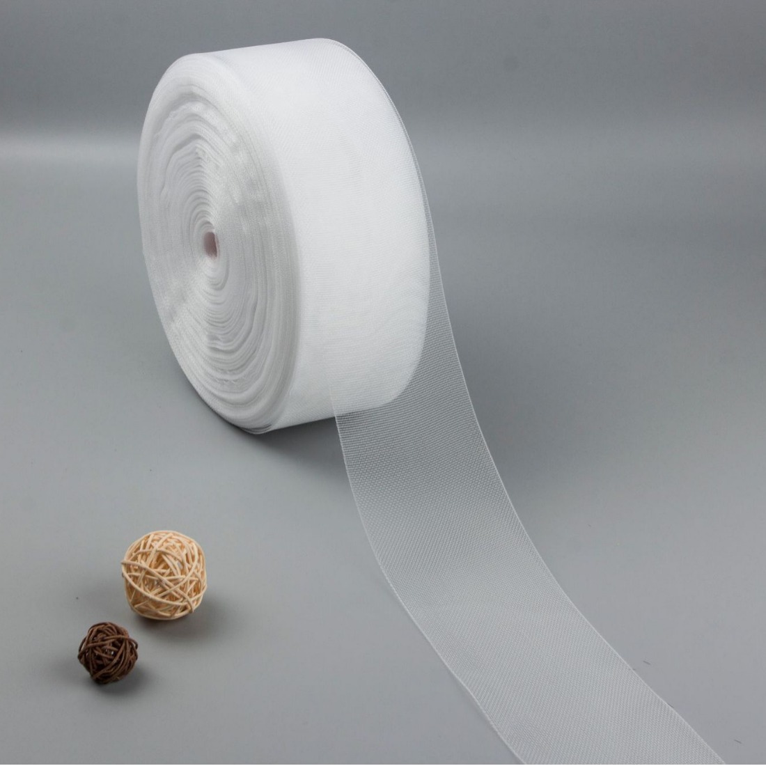 8/10cm网衬透明窗帘布带纱帘渔网带尼龙带窗帘辅料带条飘窗