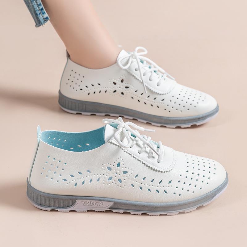 Cross-border Summer New Breathable Lightweight Hollow Soft Sole Slip-on Mom Shoes Sports Women's Shoes Comfortable Sandals Leather Shoes Cross-border Summer New Breathable Lightweight Hollow Soft Sole Slip-on Mom Shoes Sports Women's Shoes Comfortable Sandals Leather Shoes