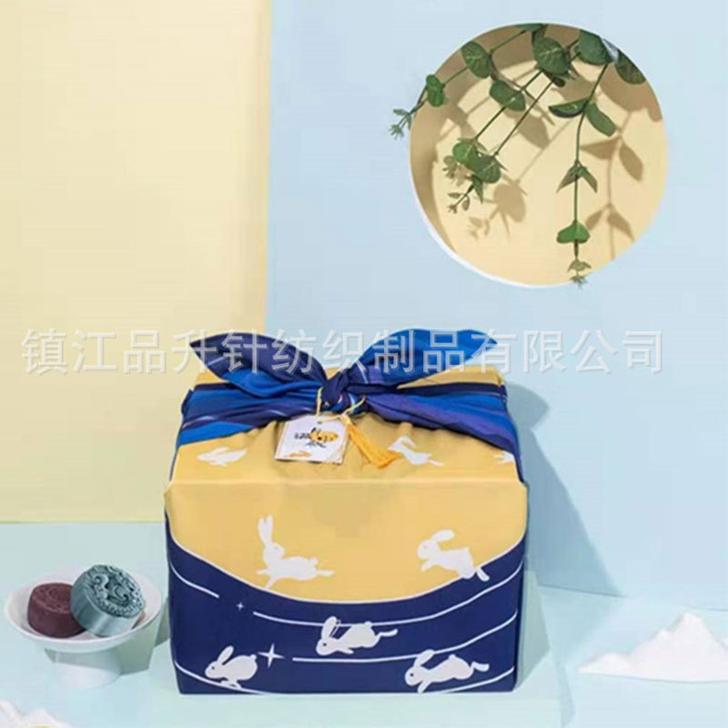 中秋礼盒月饼包袱巾国风便当风吕敷节日伴手礼庆典礼盒包装布方巾