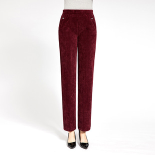 Winter New Velvet Thickened Warm Middle-aged and Elderly Women's Pants Mother Pants Thickened Women's Pants