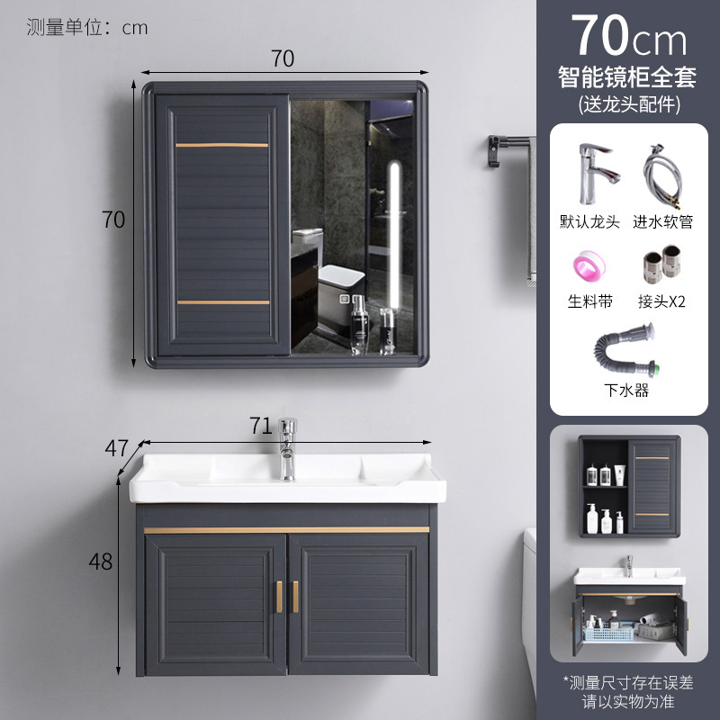 Espacio de baño de aluminio deslizante feng shui espejo gabinete baño montado en la pared inteligente espejo oculto lavabo simple lavabo