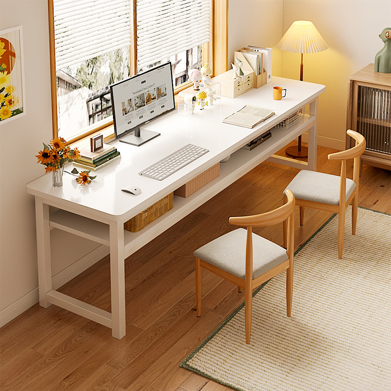 Escritorio de doble escritorio simple estudio dormitorio casero estilo de crema mesa de maquillaje de chicas escritorio de computadora rectangular