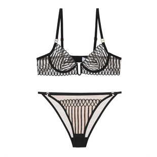 Luxury Shaped Lace Elegant Elegant Deep U Steel Ring Luxury Natural Shaped Sexy French Underwear Bra Panties