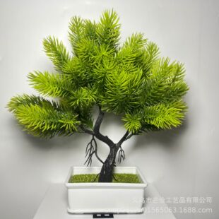 Cross-border supply simulation potted plant decoration Christmas green plant ornaments indoor simulation pine branches simulation pine needles pine cypress