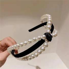 厂家直销日韩版网红清新时尚百搭气质女士珍珠头箍发饰可定制批发