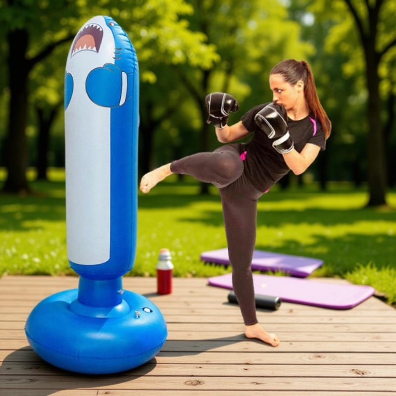 Factory Direct Sales Boxing Sandbag Inflatable Pvc Vent Boxing Column Shark Adult Fitness Decompression Kidsren's Tumbler