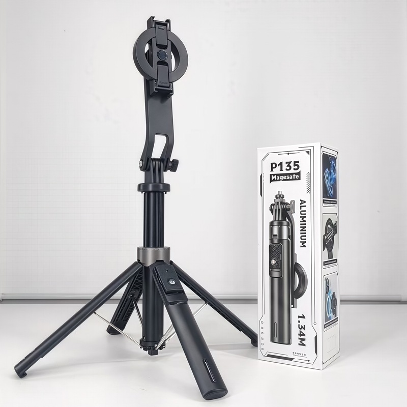 P135 Magnetic Selfie Stick with Bluetooth Remote Control for Mobile Phone Live Streaming, Beauty Light, Camera Photography, and Selfie Stick Stand P135 Magnetic Selfie Stick with Bluetooth Remote Control for Mobile Phone Live Streaming, Beauty Light, Camera Photography, and Selfie Stick Stand