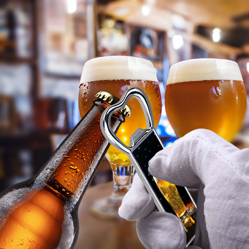 Abrebotellas de impresión de transferencia térmica abridor de botellas magnético de metal Promoción de la exposición pequeño regalo abrelatas material