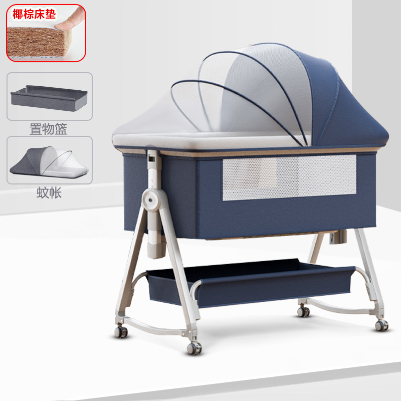 Cuna móvil Cuna portátil Cuna para bebé Cama plegable multifuncional bb Cama grande de costura para niños recién nacidos