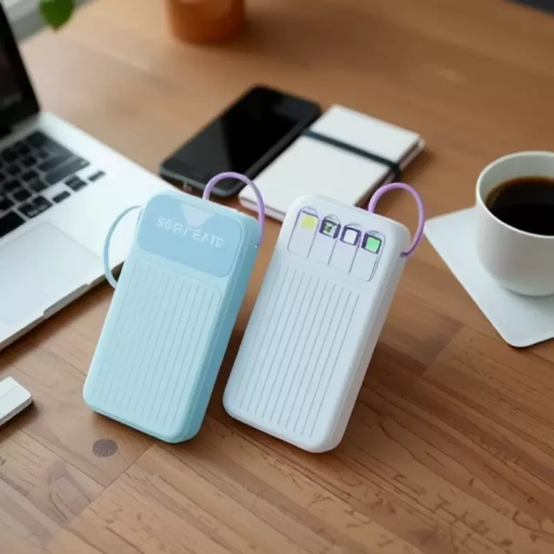 3C认证自带线充电宝20000毫安大容量快充便携移动电源礼品印制