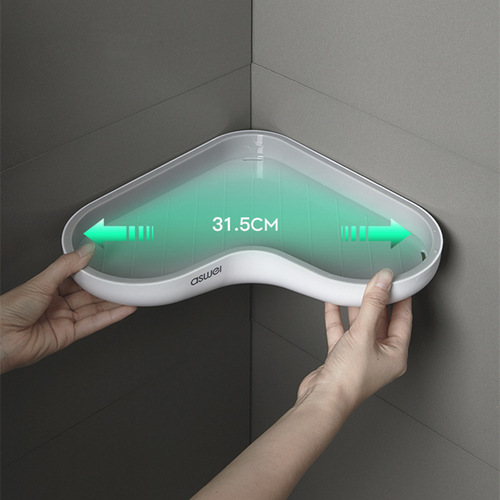 Storage rack toilet wall-mounted corner double-layer bathroom storage artifact no punching bathroom triangle storage rack