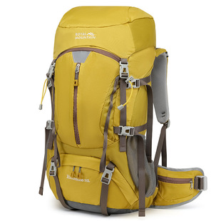 Outdoor Mountaineering Bag 50L Nylon Water-Repellent Large-Capacity Backpack Multi-Functional Wear-Resistant Sports Camping Travel Bag