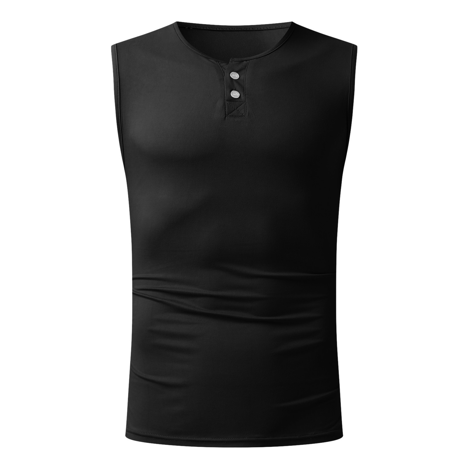Men's Solid Color Simple Style Shirt Collar Sleeveless Loose Men's Tops display picture 8