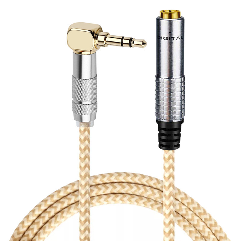 3.5 Male Elbow to 6.35 Male Stereo Xlr Audio Cable Trs Stereo Audio Gold-Plated Aux Adapter Cable