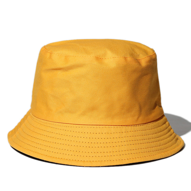 Sombrero de pescador de color sólido procesado con logotipo impreso para padres e hijos, sombrero de cubo informal para estudiantes al aire libre con protección solar y ala ancha