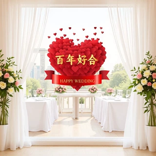 喜字贴2026新款男女方婚房布置客厅卧室装饰囍字窗花婚礼婚庆用品