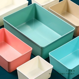 Extra-Thick Rectangular Storage Box Large, Medium and Small Desktop Plastic Basket Without Lid Desktop Storage Box Drawer Organizer Box