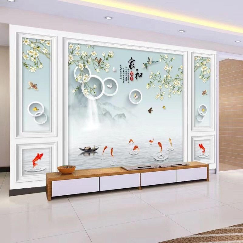 3d北欧电视背景墙布5d网红客厅卧室装饰墙画8d立体现代影视墙壁纸|undefined