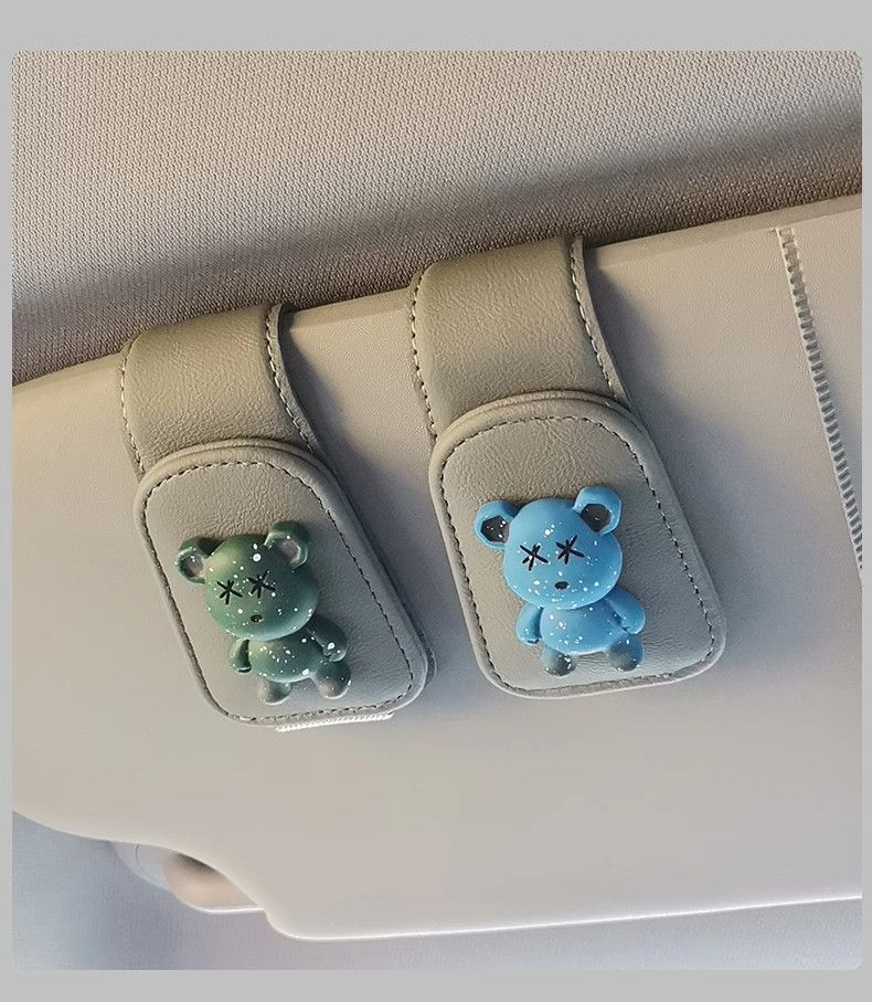 Car Glasses Clip Car Sun Visor Storage Artifact Multi-Functional Creative Cartoon Sunglasses Card Bill Clip