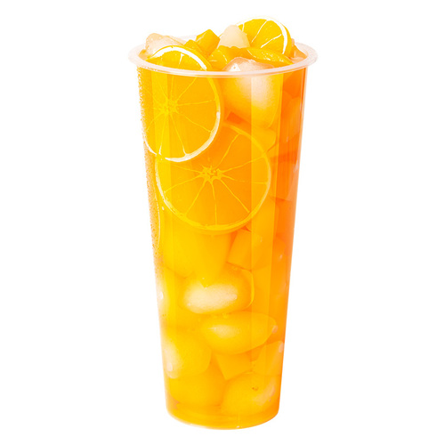 98mm Disposable Tea Cup High Transparency PET Coffee Cup Lemon Tea Takeaway Packing Cup Cold Drink Cup with Lid 