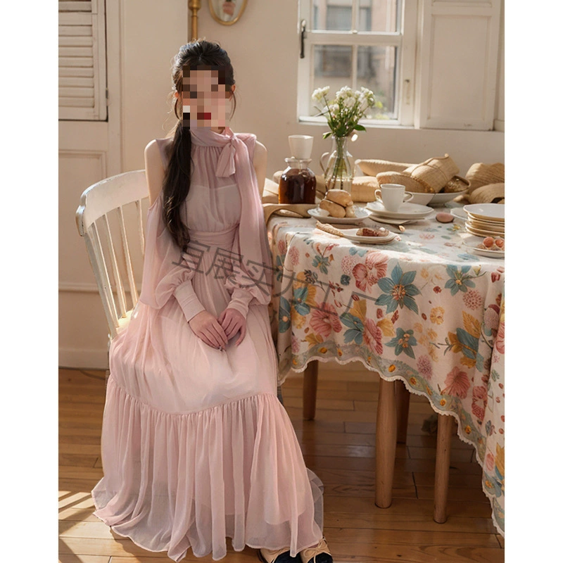 Платье православной богини, летнее новое белое платье во французском стиле с лунным светом, с открытыми плечами, атмосферное полиэстеровое платье средней длины