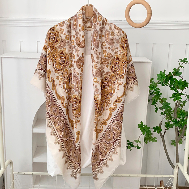 Bufanda de seda, bufanda cuadrada, sensación de alta calidad, estilo bohemio, multiusos, todo fósforo, bufanda, bufanda, pañuelo en la cabeza, chal exterior