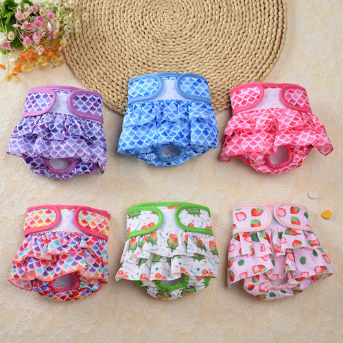  New Pet Clothes Colorful Menstrual Skirt Menstrual Safety Pants Hygienic Diapers Anti-Harassment Estrus Diapers