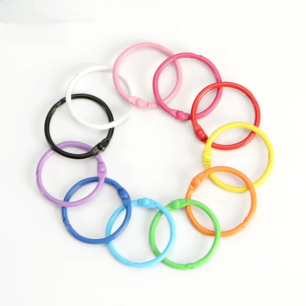 Color metal buckle photo album Paint iron stationery book binding ring buckle card ring open ring loose leaf ring key chain