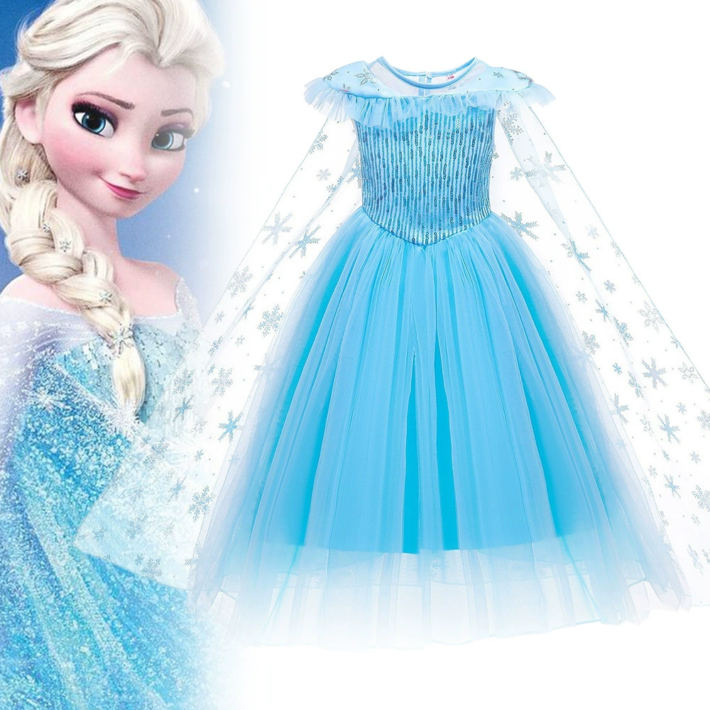 Frozen и Ice Queen Принцесса Эльза юбка Frozen Elsa платье Tousle платье Одежда для девочек