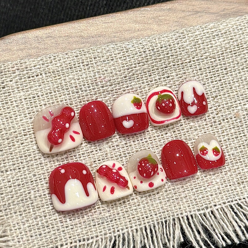 New Year Style Handcrafted Candied Fruit Candy Children's Nail Art for Ages 3-6-10, Cartoon Girl Nail Stickers New Year Style Handcrafted Candied Fruit Candy Children's Nail Art for Ages 3-6-10, Cartoon Girl Nail Stickers