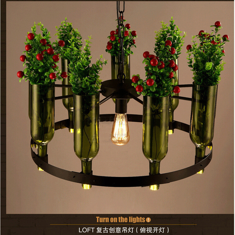 厂家欧式复古切割红酒玻璃瓶墨绿色蒙砂水培玻璃花瓶定/做