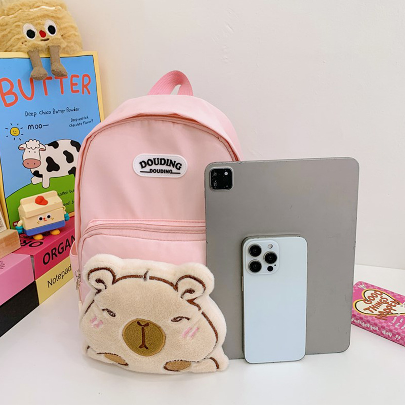 Cute mochila escolar para niñas jardín de infantes Capibara mochila infantil caricatura preescolar mochila para niños pequeños