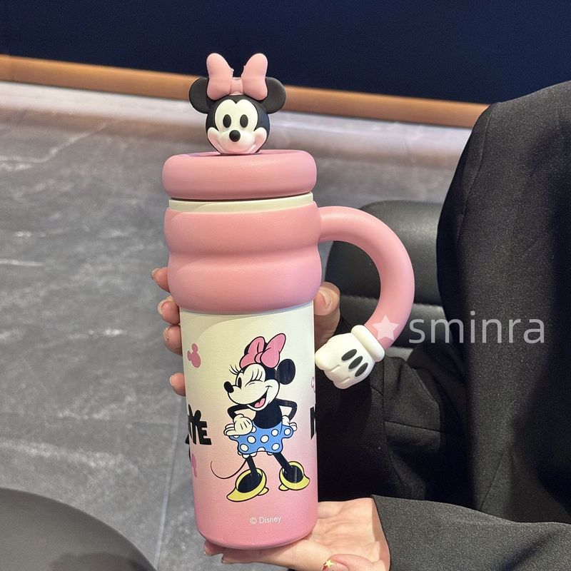 米奇保温杯高颜值史迪仔水杯双饮杯带吸管办公室冰霸杯大容量学生|undefined