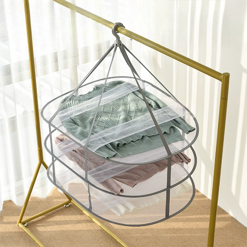 Woolen sweater for home use, laundry basket, drying rack, double-layer transformer