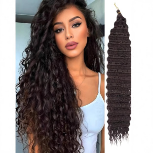Wig Crochet Hair Chemical Fiber Hair Handle Deep Wave Bulk Hair Women's Hair Handle High Temperature Silk Long Curly Hair