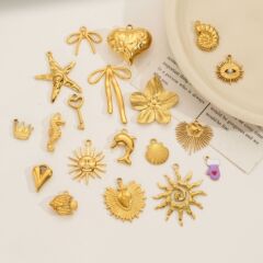 ステンレス鋼 18 K 真空ペンダントペンダントメッキ太陽海洋ドリップオイル模造真珠 diy ジュエリーアクセサリー