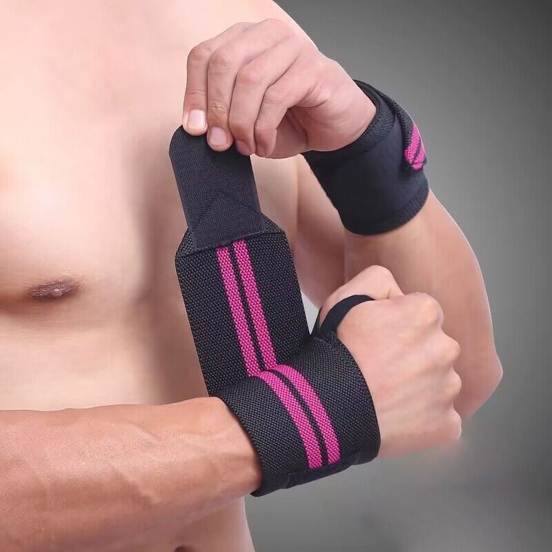 Cross-border binding pressure wrist support strength training sweat-absorbent wrist strap weightlifting bench press wrapping elastic woven wrist support band
