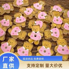可爱小棕熊纽扣儿童幼儿园手工diy树脂饰品贴画鞋服卡通装饰扣子