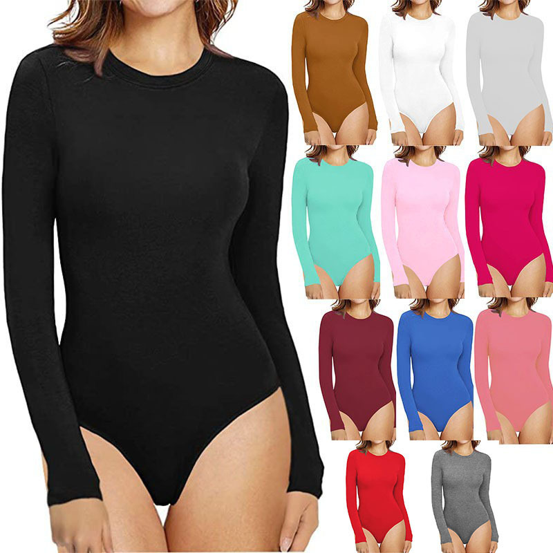Cross-border Women's Clothing Amazon AliExpress New Hot-selling Women's Sexy T-shaped Base Shirt Slim-fit jumpsuit