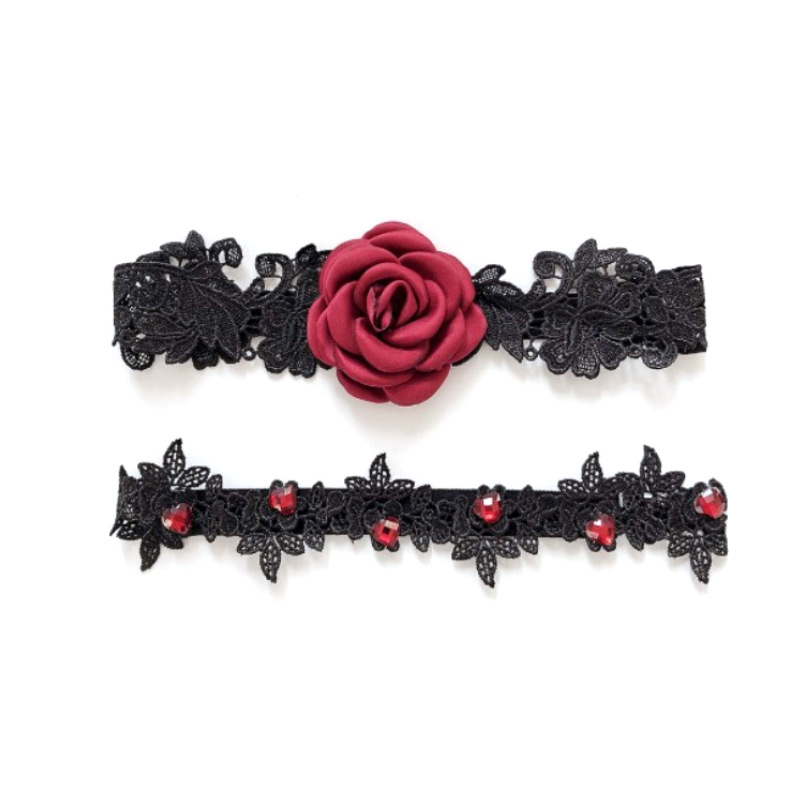 Manyan sexy accesorios sexy encaje Rosa pierna anillo a juego sexy Lencería uniforme traje 243