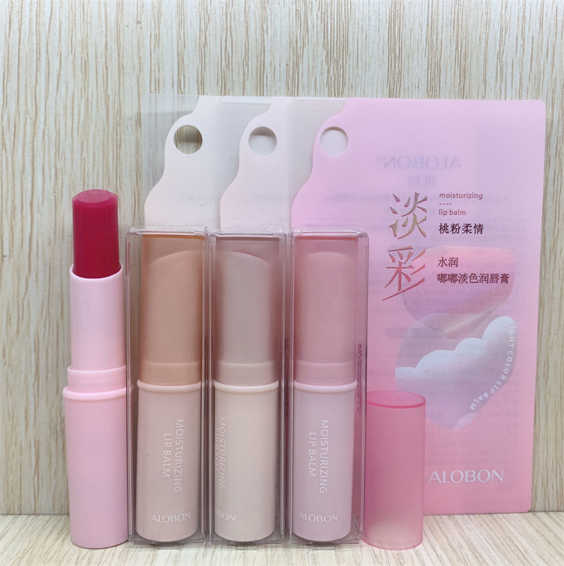 Bálsamo labial incoloro Lei Qi, hidratante, diseño de dibujos animados