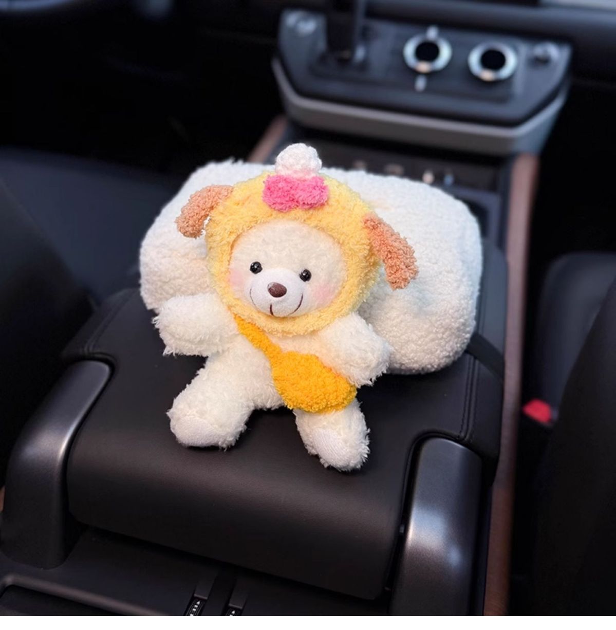 Cute Doll Car Interior Armrest Box Tissue Box Storage Creative High-End High-Value Aesthetic for Women