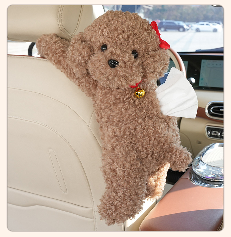 Car Tissue Box Plush Doll Car Seat Back Hanging Tissue Bag Creative Multifunctional Car Decoration Tissue Box